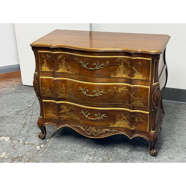 Wood Phyllis Andrade for White Furniture Company Chinoiserie Bombe Chest of Drawers, Vintage For Sale - Image 7 of 12