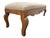 French Provincial Louis XV–Style Upholstered Wall Bench With Sculptural Cabriole Legs and Nailheads For Sale - Image 3 of 6