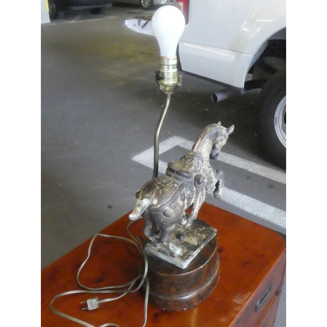 Vintage Chinese Tang Horse Decorator Lamp For Sale - Image 4 of 9