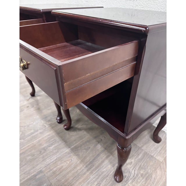 Brown Vintage Bombay Company Nightstands Side Tables - Matching Pair For Sale - Image 8 of 16