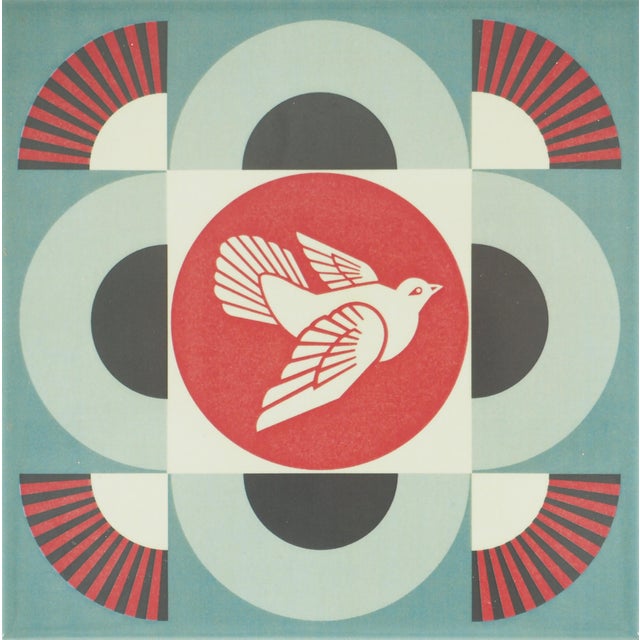 Shepard Fairey, Geometric Dove, Print on Ceramic For Sale