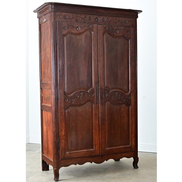French 19th Century Louis XV Style Carved Oak Armoire For Sale In Baton Rouge - Image 6 of 15