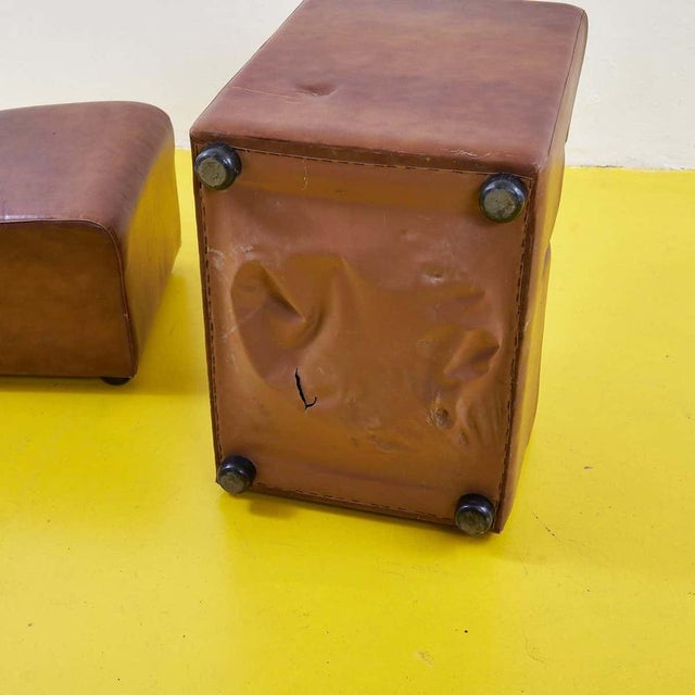 Brown Disco Chairs in Eco-Leather, 1970s, Set of 2 For Sale - Image 8 of 9