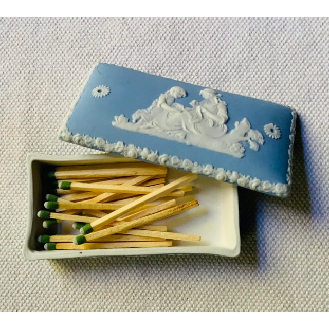 Ceramic Antique 1920s Wedgwood Jasperware Fireplace Match Box For Sale - Image 7 of 18