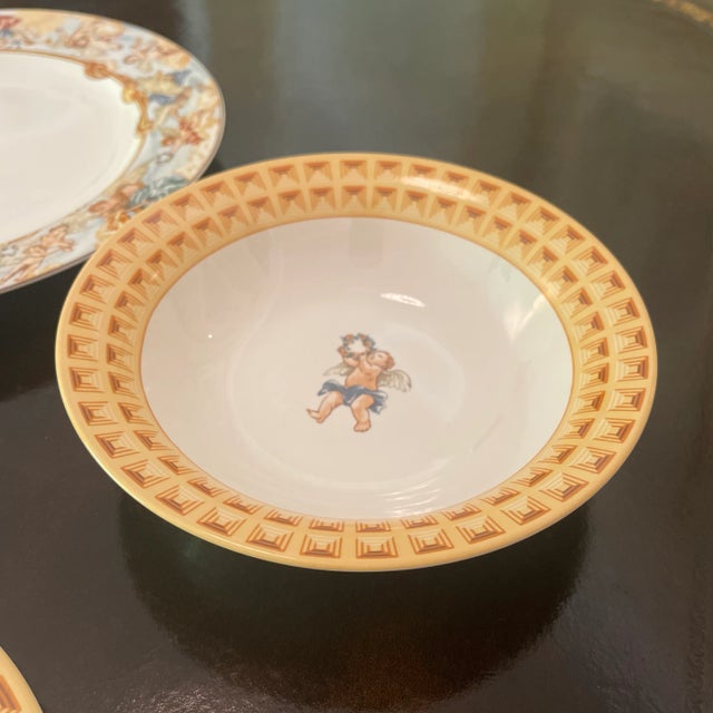 Fitz and Floyd Omnibus by Fitz & Floyd Cherubs Stoneware Dinnerware Setting - 5 Pieces For Sale - Image 4 of 7