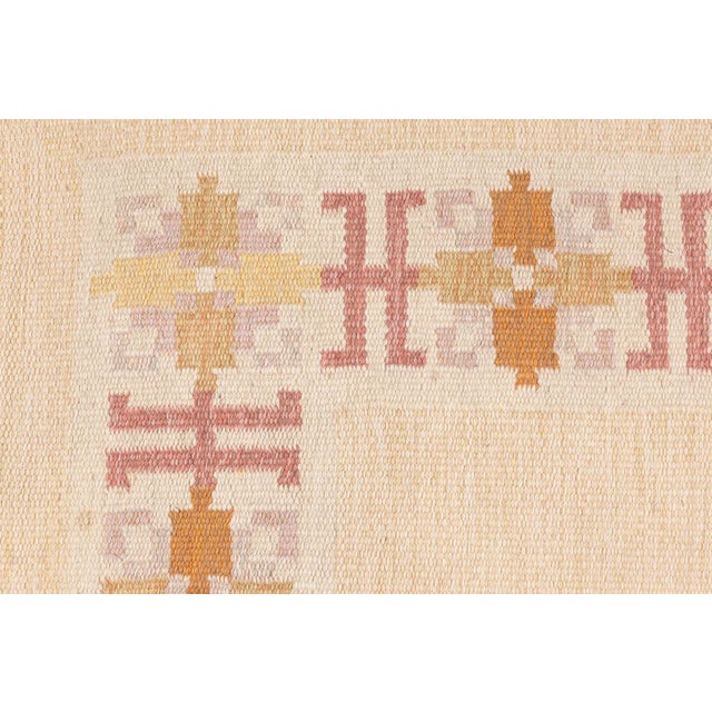 Textile Doris Leslie Blau Vintage Swedish Flat Woven Rug by Fredrik Fiedler For Sale - Image 7 of 10