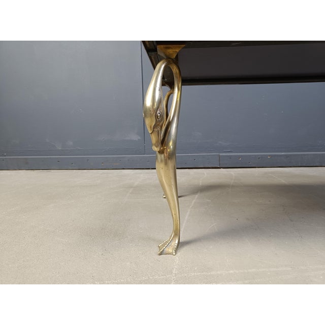 1970s Vintage Brass Swan Coffee Table, 1970s For Sale - Image 5 of 11