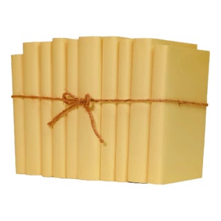 Decorative Books - Sunflower Paper Wrapped Book Bundle - 1 Foot of Yellow Books For Sale