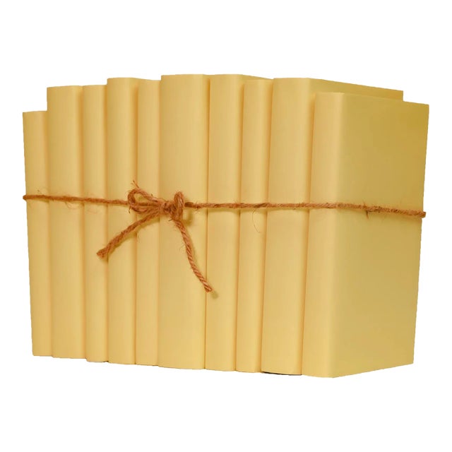 Decorative Books - Sunflower Paper Wrapped Book Bundle - 1 Foot of Yellow Books For Sale