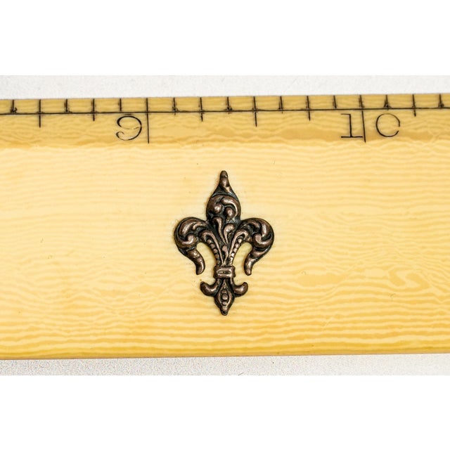 Victorian Antique French Fleur De Lis Desk Ruler Silver Appliqué 12 Inch For Sale In New York - Image 6 of 12
