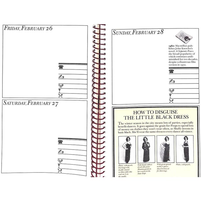 "The Offical Preppy Desk Diary" Birnbach, Lisa 1982 For Sale - Image 4 of 11