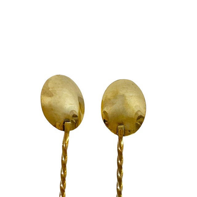 Gold Vintage Gold Plated Twist Cocktail Iced Tea Spoons- Set of 6 For Sale - Image 8 of 8