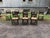 Mid 20th Century Set of 8 Hitchcock Style Black Painted Stenciled Dining Side Chairs With Rush Woven Seats For Sale - Image 12 of 15