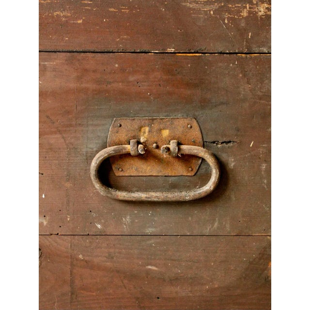Late 19th Century Antique Flat Top Wooden Trunk For Sale - Image 5 of 13