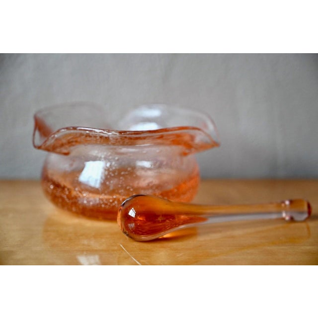 1970s Amber Blown Glass Mortar and Pestle, Scandinavia, 1970s For Sale - Image 5 of 9