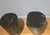 A striking pair of solid petrified wood side tables personally sourced and imported from Bali, Indonesia. Each table is...