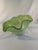 A gorgeous hand blown lime green Italian Cased Art Glass Bowl with white swirls and ruffled edges. Circa 1960s. This...