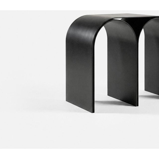 Black Arch Stool in Steel by Pietro Franceschini For Sale - Image 4 of 6