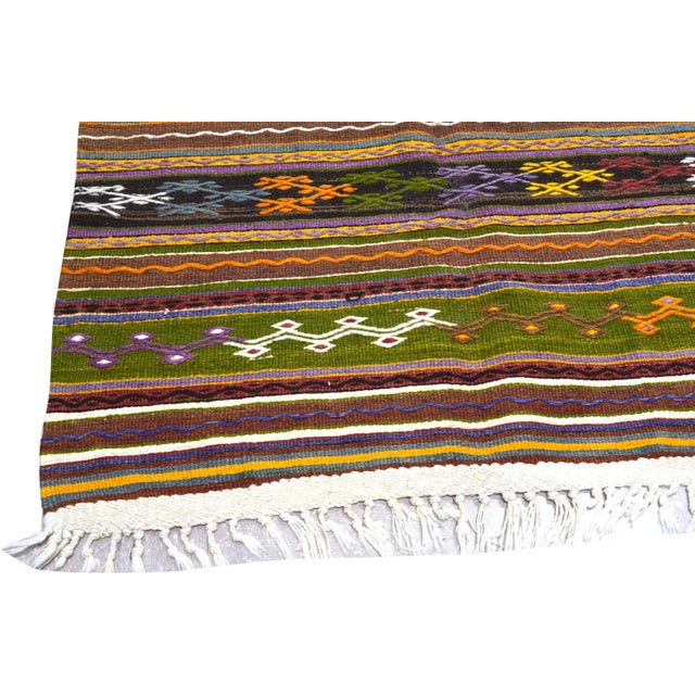 Turkish Vintage Turkish Professional Hand Knotted Wool Rug, 5'5x9'2 For Sale - Image 3 of 5