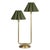 Polly Double Arm Table Lamp, Natural Brass with Olive Scalloped Shade For Sale In Detroit - Image 6 of 6