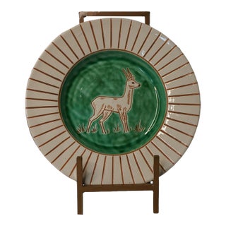 Haunsø Danish Modern Deer Plate, 1950s For Sale