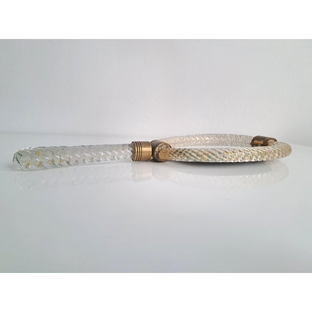 Torchon Murano Glass Hand Mirror from Barovier & Toso Production, 1950s For Sale - Image 11 of 14