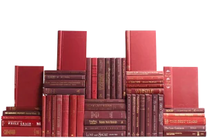 Decorative Books - Bordeaux Book Wall - Set of 50 Red Books