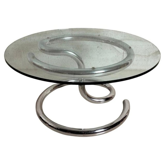 Anaconda Coffee Table in Glass and Chromed Steel attributed to Paul Tuttle for Strassle, 1970s For Sale - Image 10 of 10