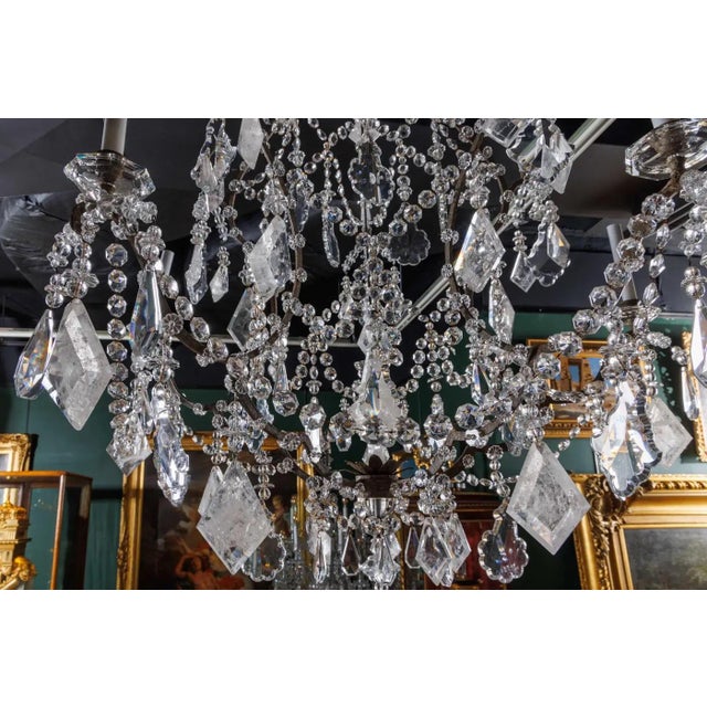 Early 20th Century Pair of French Rock Crystal and Glass Chandeliers For Sale - Image 10 of 12