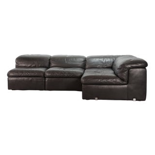 Modular Jeep Sofa in Grey Leather, 1970s, Set of 4 For Sale