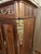 French Mid 20th Century Louis XVI Style Mahogany & Burl Side Cabinet With Marble Top For Sale - Image 3 of 5
