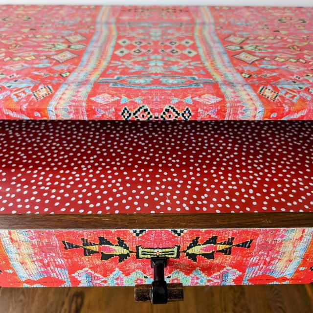 Boho Mid-Century Kilim Rug Desk For Sale In San Francisco - Image 6 of 8