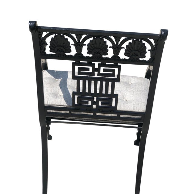 Metal Pair of Late 19th Century Greek Revival Cast Iron Chairs For Sale - Image 7 of 7