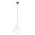 AERIN By Visual Comfort Studio Lucerne 1-Light Large Pendant in Matte White and Burnished Brass For Sale