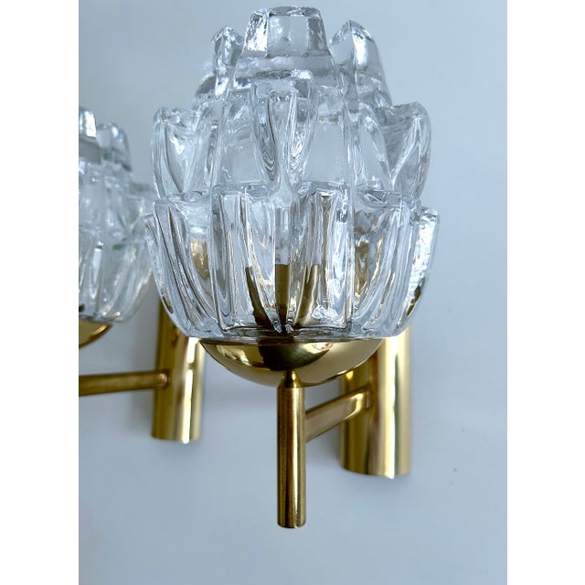 Vintage Glass and Brass Sconces, 1970, Set of 2 For Sale - Image 11 of 18
