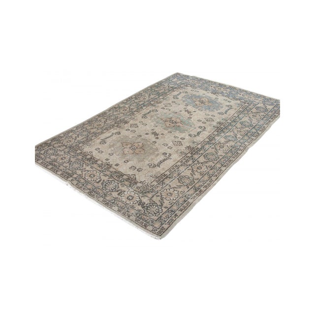 Mid-Century Modern Vintage Decorative Turkish Oushak Rug - 5`1" X 8`2" For Sale - Image 3 of 6