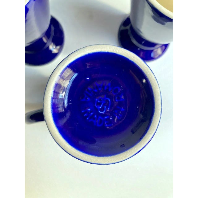 Mid 20th Century Royal Blue Handled Ceramic Mugs - Set of 6 For Sale - Image 11 of 13