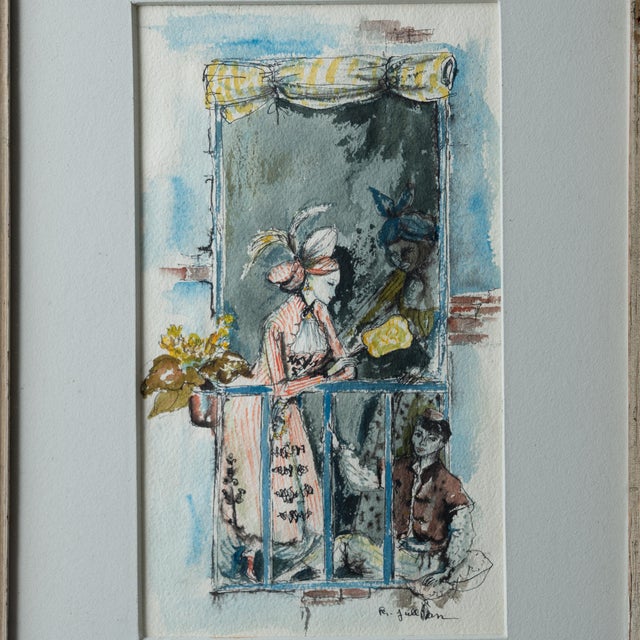 Philippe Jullian Watercolor Paintings - A Pair For Sale - Image 4 of 8