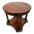 Vintage Round Side Table With Bottom Shelf Double Column Legs Solid Oak For Sale