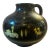 1930s Art Deco Air Brushed Black and Yellow Ceramic Italian Jug by Icap For Sale