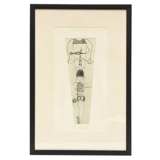 Vintage Signed Takashi Matsutani Japanese Sensual Etching Entitled "La Propagation" For Sale