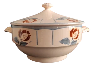 Vintage French Porcelain Soup Tureen from Digoin Sarreguemines, 1920s