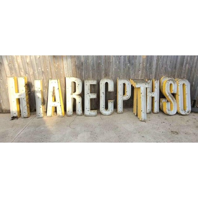 Vintage 40" Architectural Salvage Sign For Sale - Image 10 of 12