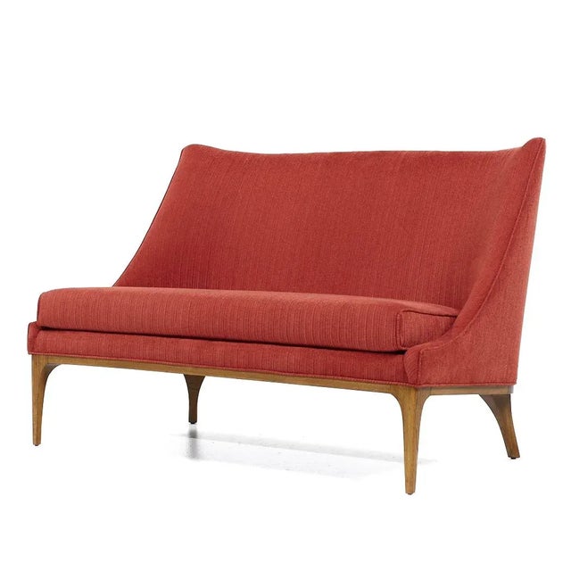 Mid-Century Modern Lawrence Peabody for Richardson Nemschoff Mid Century Walnut Settee For Sale - Image 3 of 9