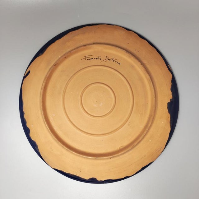 1970s Gorgeous decorative plated or centerpiece by Frumento Spotorno in pottery. Made in Italy The item is signed on the...