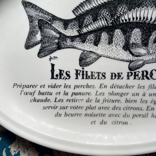 Large Fish Plates from Gien, 1970s, Set of 5 For Sale - Image 10 of 12