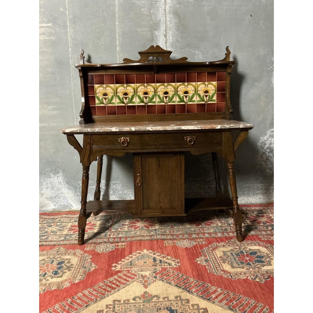 Antique Arts and Crafts Washstand, 1890s For Sale - Image 9 of 9