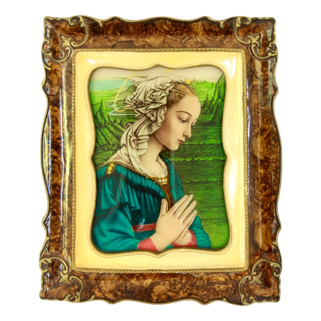 Art Deco Lippina St. Mary Illuminated Wall Picture, Italy, 1940s For Sale