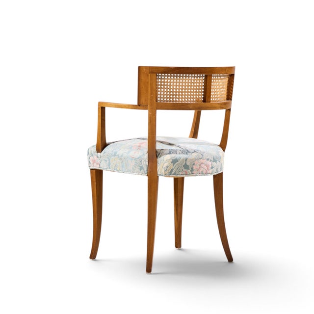 Mid 20th Century Michael Taylor for Baker Klismos Mid Century Cane Armed Dining Chair For Sale - Image 5 of 9