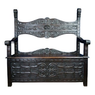 Italian Renaissance Style Wooden Chest For Sale